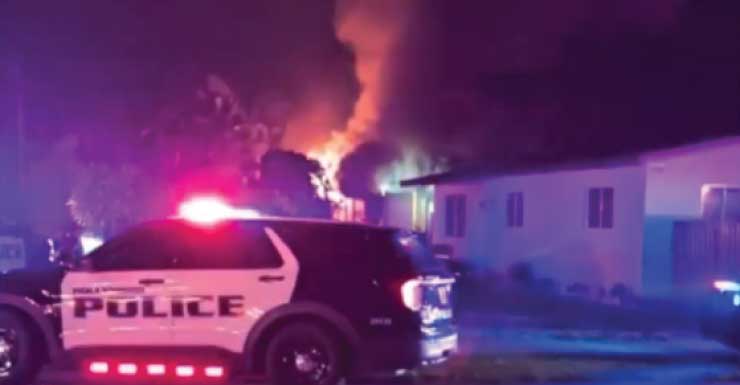 Hombre arrestado después de atrincherarse dentro de una vivienda en Hollywood y prenderle fuego.
