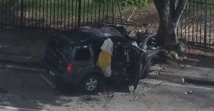 Hombre muere tras un accidente de un solo vehículo que terminó en incendio en el noroeste de Miami-Dade, informan las autoridades