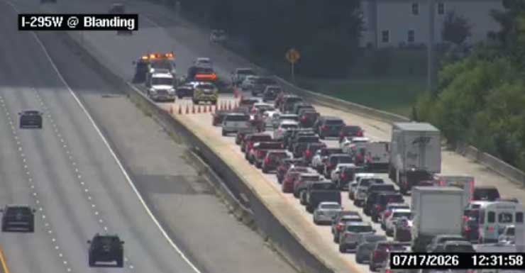 Todos los carriles reabren en la I-295 sur, rampa desde Blanding Blvd.
