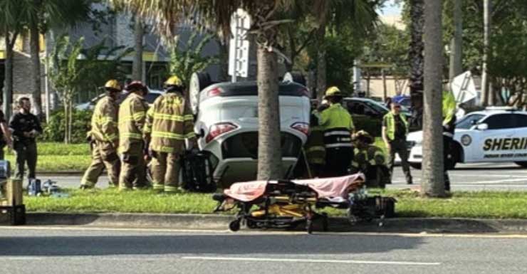 Tres personas heridas y dos pacientes clasificados como trauma tras accidente cerca de Indian River Mall que obligó a desviar el tránsito en SR 60