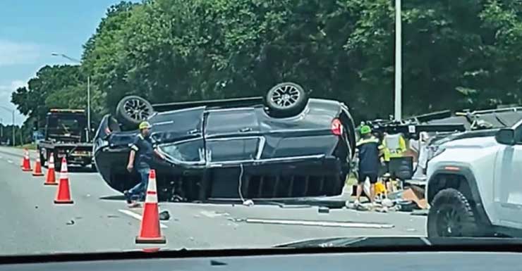 Un accidente de un SUV en la I-10 en el condado de Escambia deja al conductor y a seis pasajeros con lesiones leves