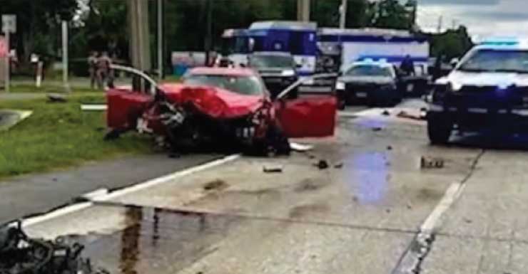 Video muestra el arresto de un hombre tras un accidente de fuga que involucró a un camión de bomberos en el condado de Volusia