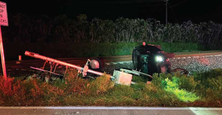 3 personas arrestadas por DUI; una provoca que su vehículo salga por el aire y choque contra vías del tren