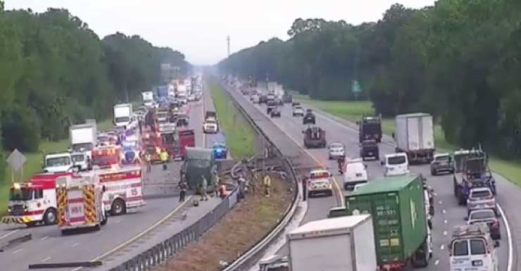 Accidente bloquea parcialmente carriles en la I-95 South en el condado de Volusia
