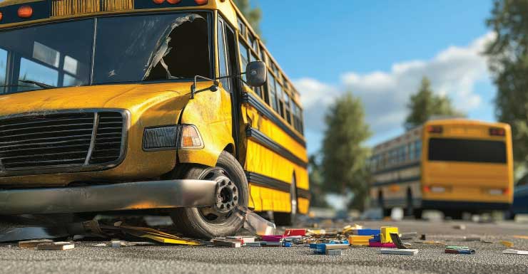 Accidente con fuga involucra a un autobús escolar en Santa Rosa Beach
