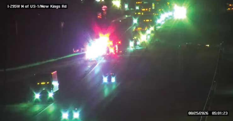 Accidente con personas lesionadas bloquea parte de I-295 Norte en Jacksonville