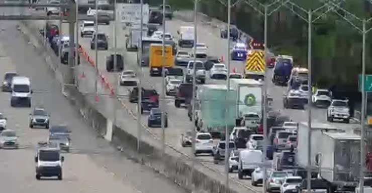 Accidente en la I-95 South en West Palm Beach bloquea un carril y provoca retraso de dos millas