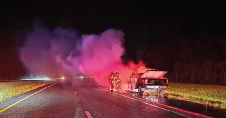 Reportan incendio de un camión cerca de Starke Bypass en el intercambio con State Road 16