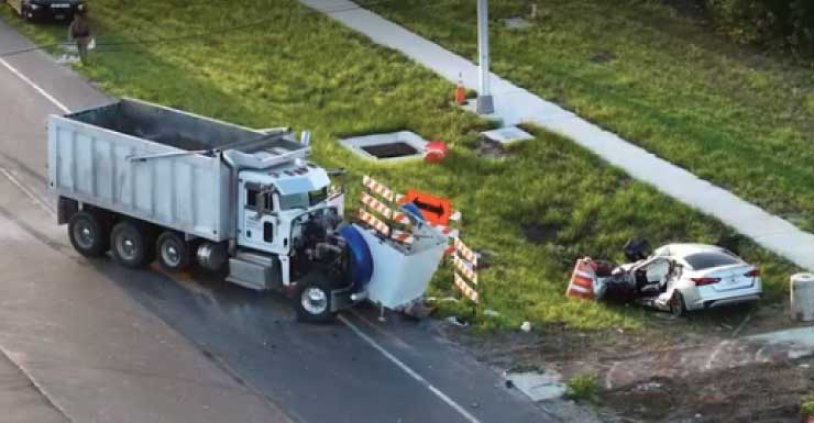 Un hombre de 75 años muere después de que un camión volquete y un automóvil chocaran en State Road 82, en el condado de Collier