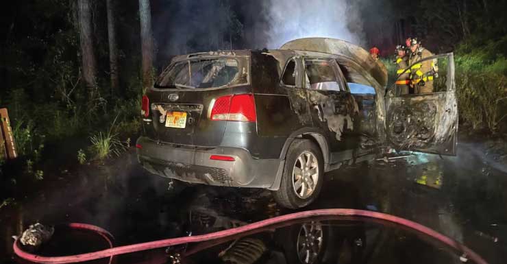 Walton County SUV se incendia después de un accidente el sábado por la noche