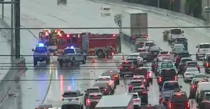 Accidente causa demoras en la I-95 Norte en West Palm Beach en medio del clima lluvioso