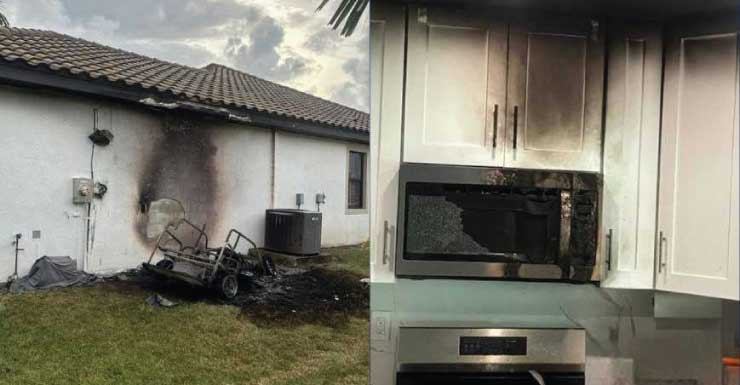 Bomberos de Cape Coral atienden incendios en un carrito de golf y una cocina en un período de dos días