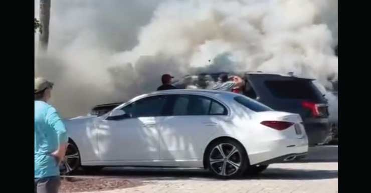 Dos perros mueren tras incendiarse un vehículo frente a Seahorse Plaza, en Sanibel